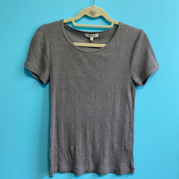 Madewell Grey Short Sleeve Shirt - Picture 1 of 4